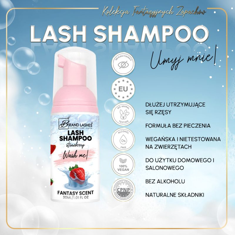 SZAMPON DO RZĘS TRUSKAWKOWY 🍓 30ML - obrazek 2